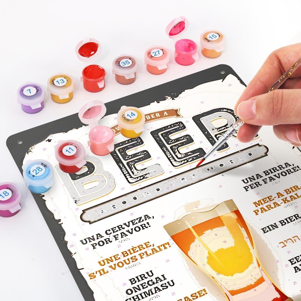 
Paint by Numbers – Vintage Metal Bar Art | Beer Around the World