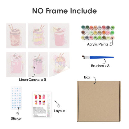 Paint by Numbers – 6 Mini Paintings | Milkshake Set 2
