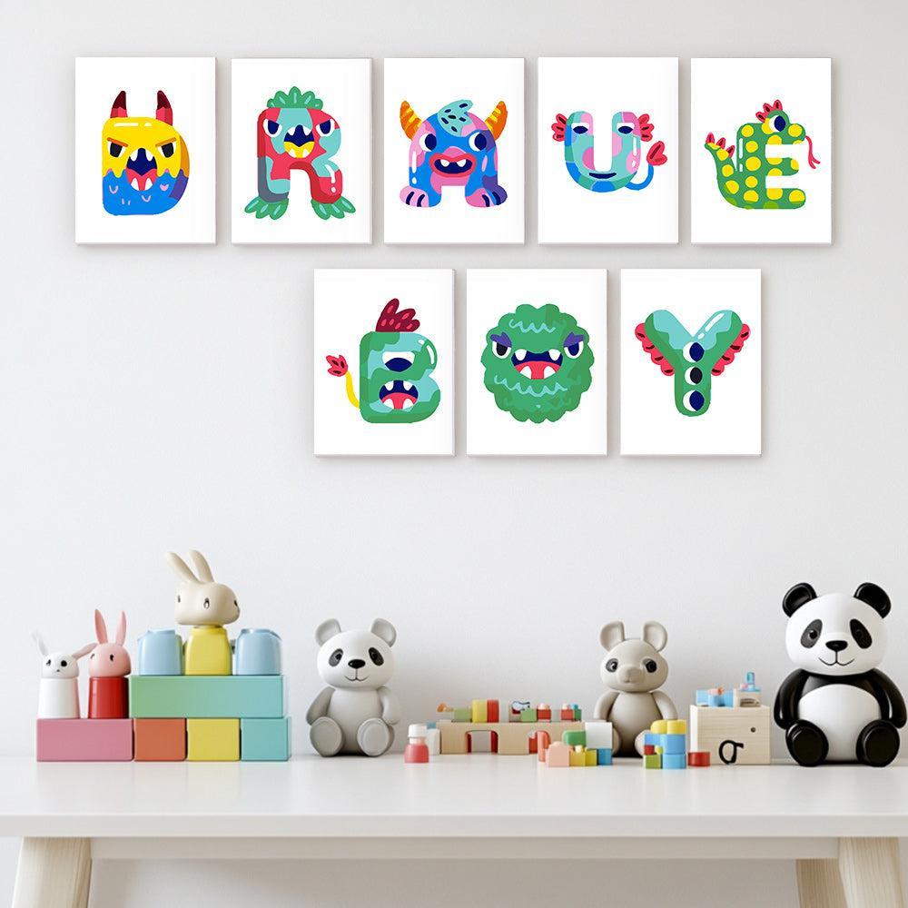 Paint by Numbers – Alphabet Painting Kit | A to Z Cute Monster Letters