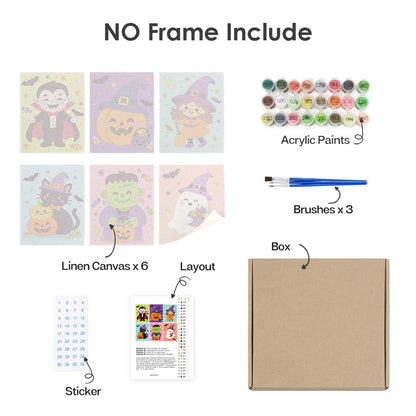 Paint by Numbers – 6 Mini Paintings | Colorful Costume Kids Set