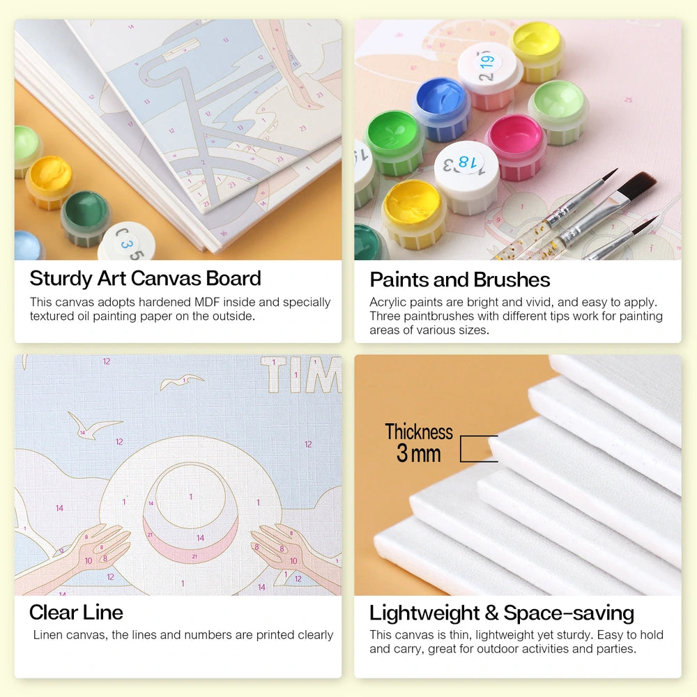 
Paint by Numbers – 6 Mini Paintings | Summer Time Travel Posters