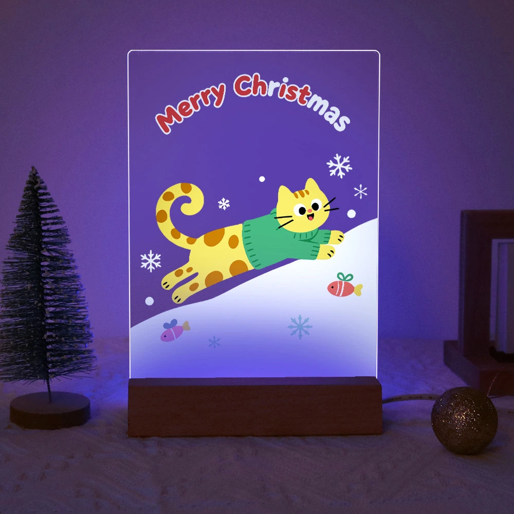 Paint by Numbers - Christmas Light | Cat Sledding down the Hill