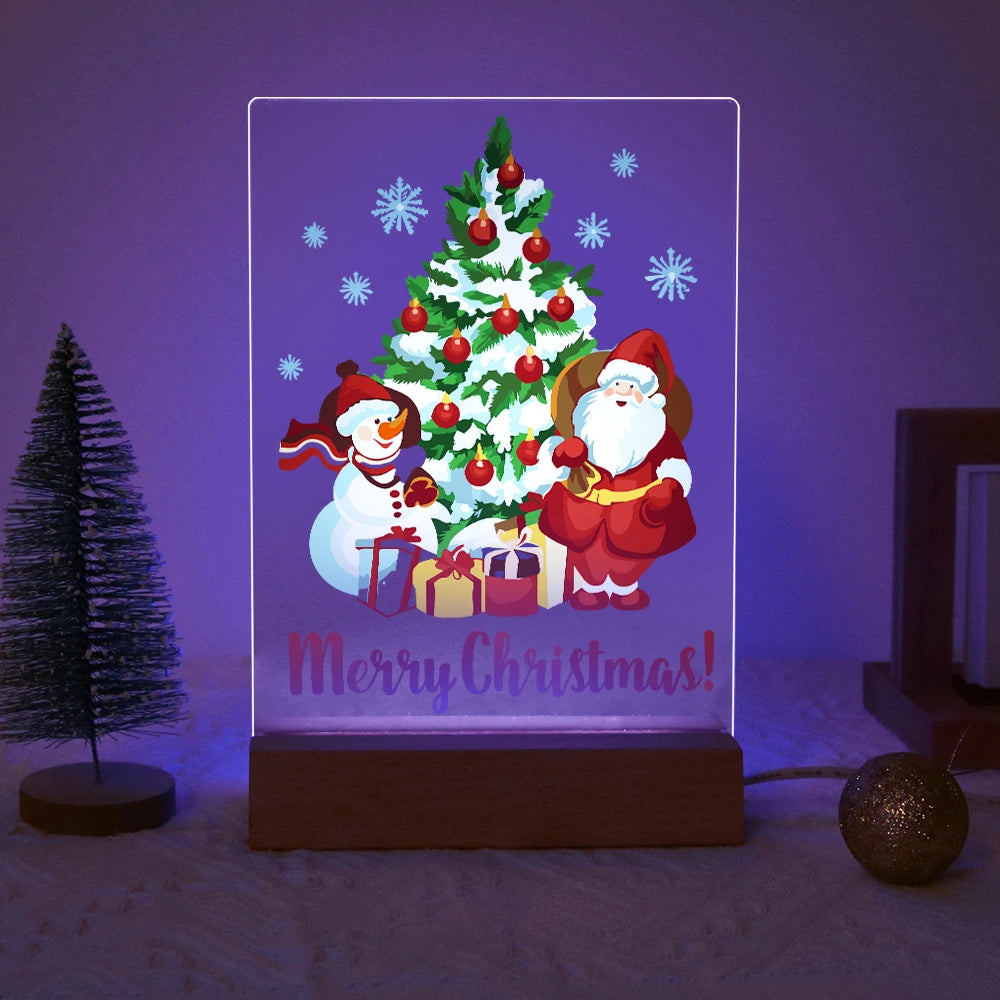 
Paint by Numbers - Christmas Light | Santa and Snowman at the Tree