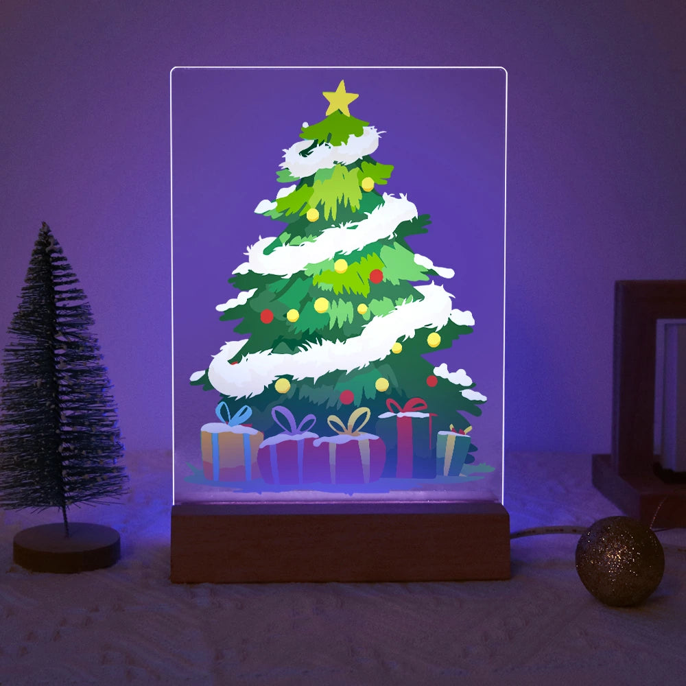 
Paint by Numbers - Christmas Light | Snow-Covered Tree with Presents