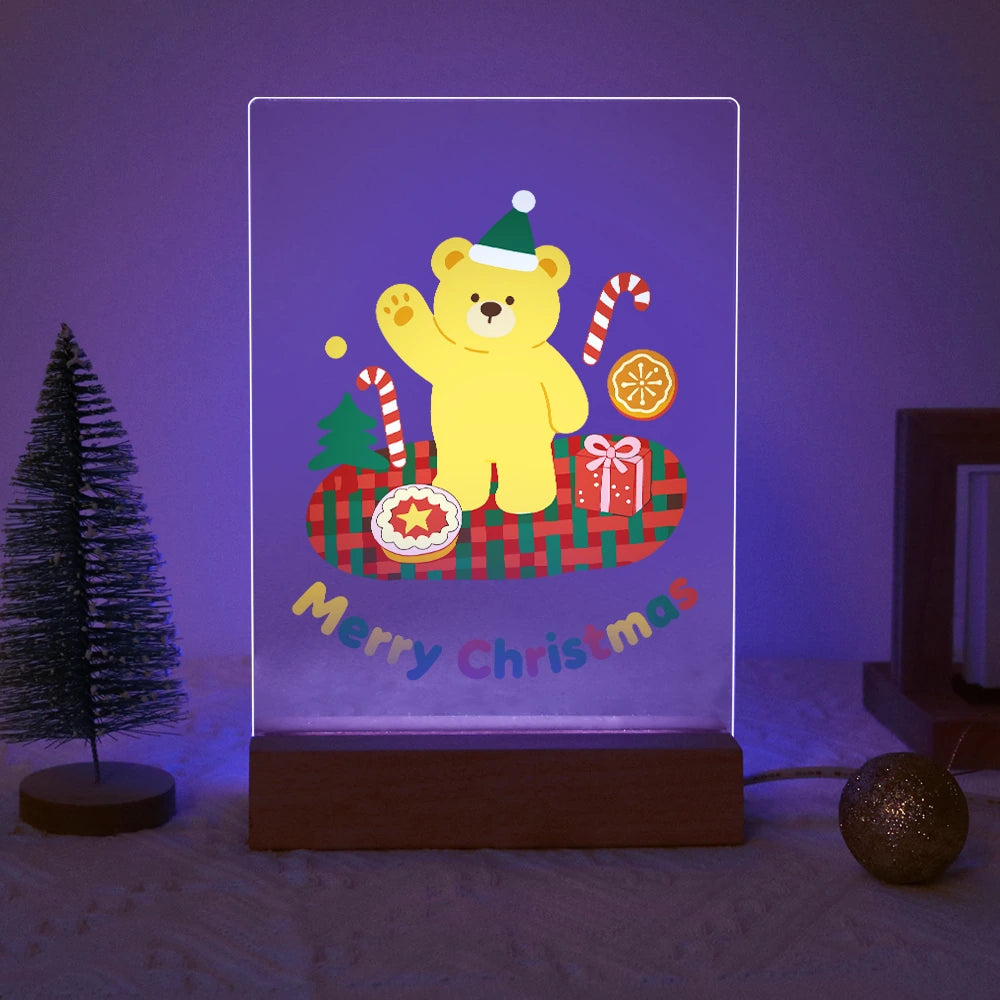 Paint by Numbers - Christmas Light | Waving Teddy on a Log