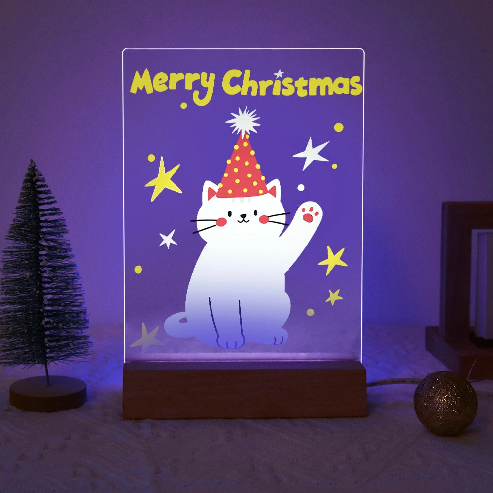 Paint by Numbers - Christmas Light | White Cat in a Party Hat