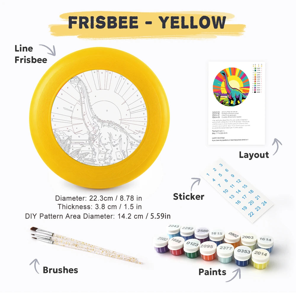 Paint by Numbers - Frisbee | Brontosaurus at Sunrise