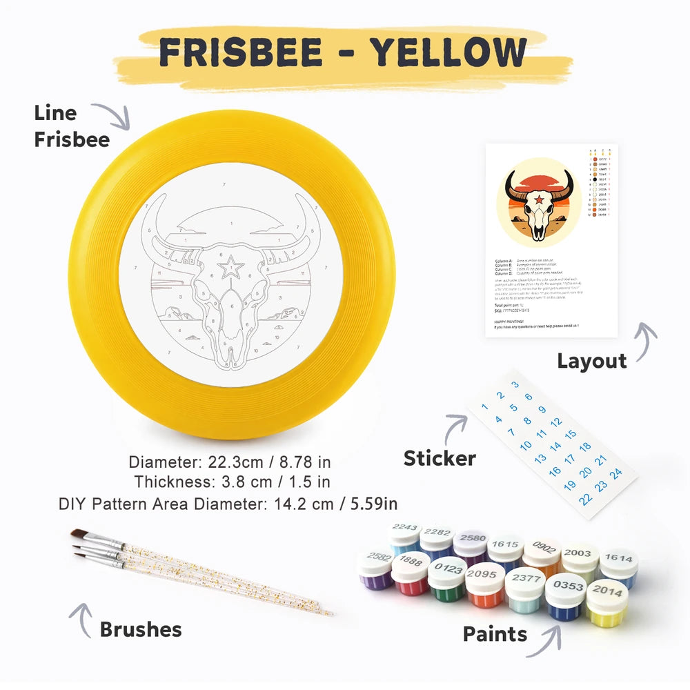 Paint by Numbers - Frisbee | Bull Skull with a Star