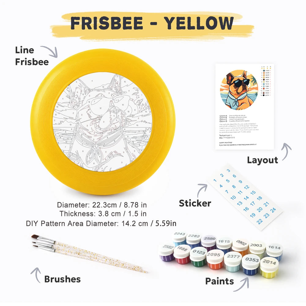 
Paint by Numbers - Frisbee | Bulldog on the Beach
