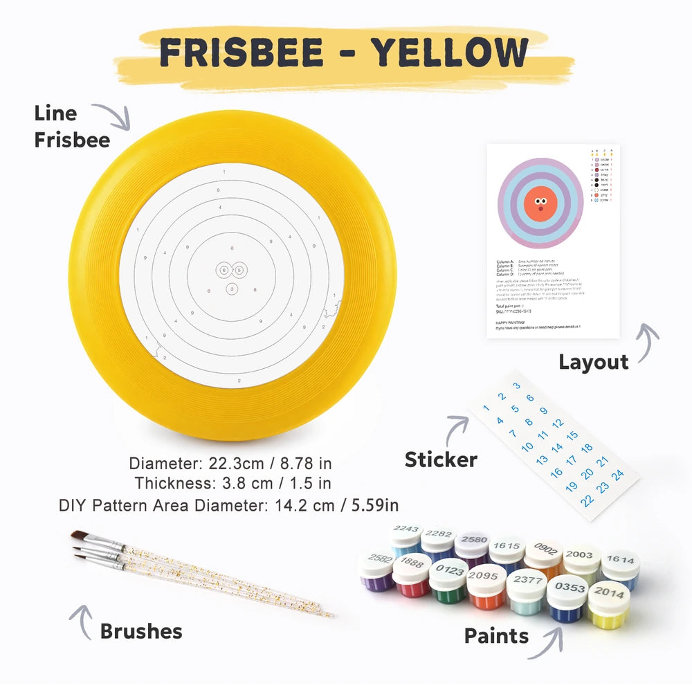 Paint by Numbers - Frisbee | Bullseye Face in Orange