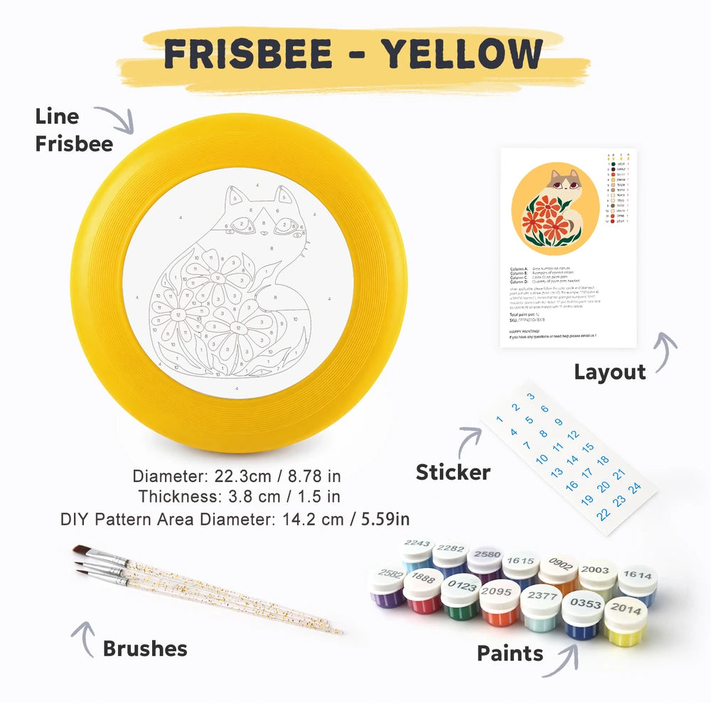 Paint by Numbers - Frisbee | Cat with Orange Blooms