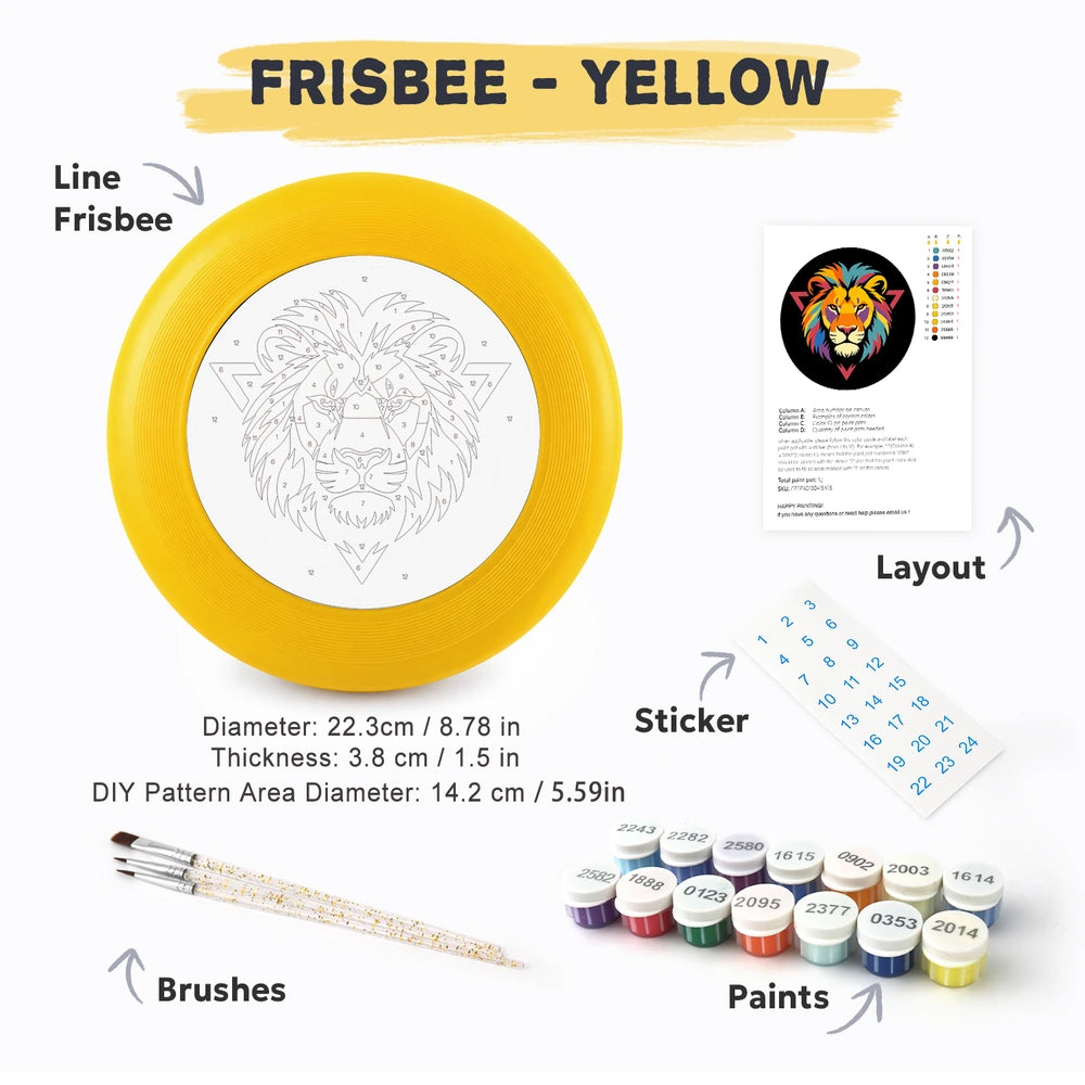 
Paint by Numbers - Frisbee | Colorful Lion Emblem