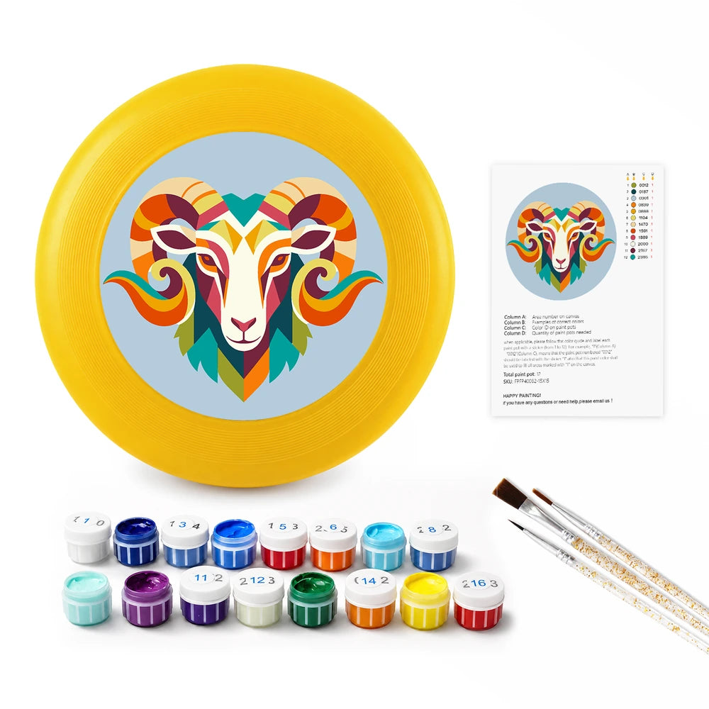 
Paint by Numbers - Frisbee | Colorful Ram Head