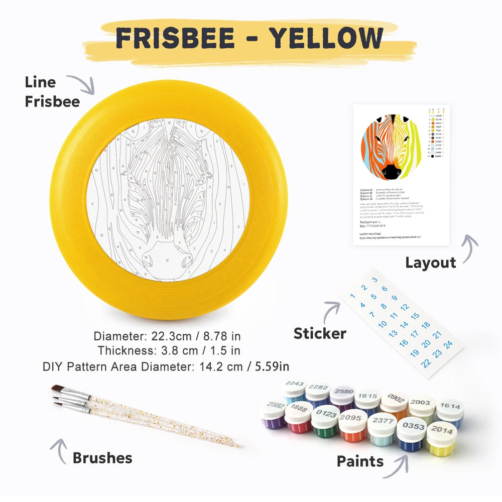 Paint by Numbers - Frisbee | Colorful Zebra Face