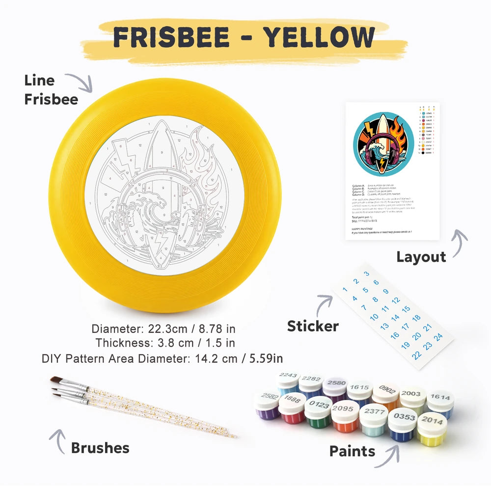 
Paint by Numbers - Frisbee | Flaming Surfboard