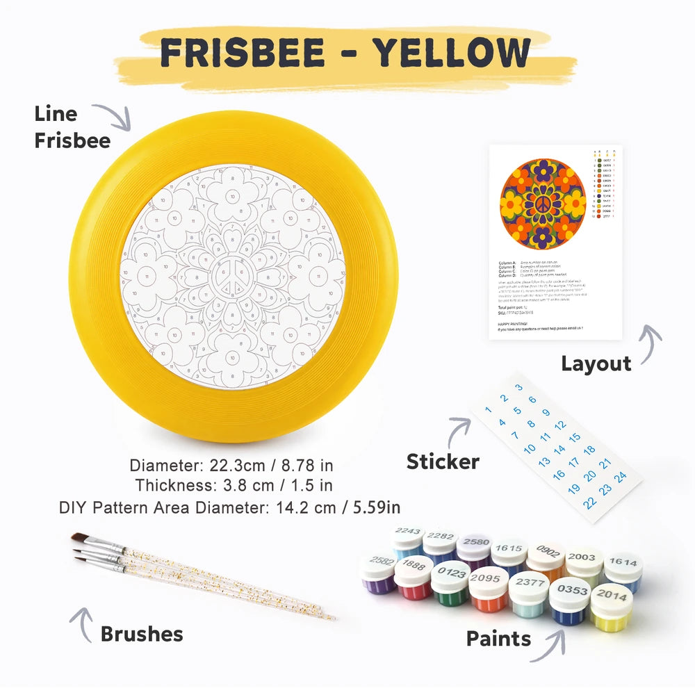 Paint by Numbers - Frisbee | Flower Power Mandala