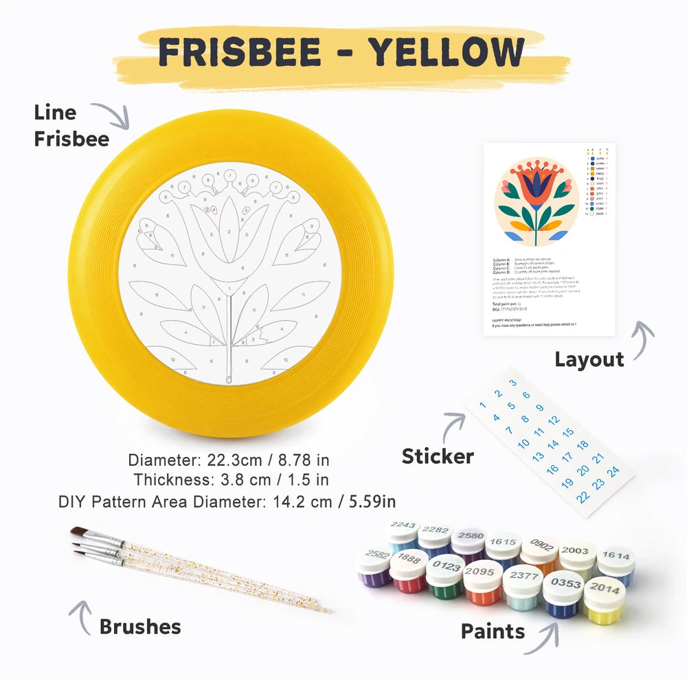 Paint by Numbers - Frisbee | Folk Bloom in Orange