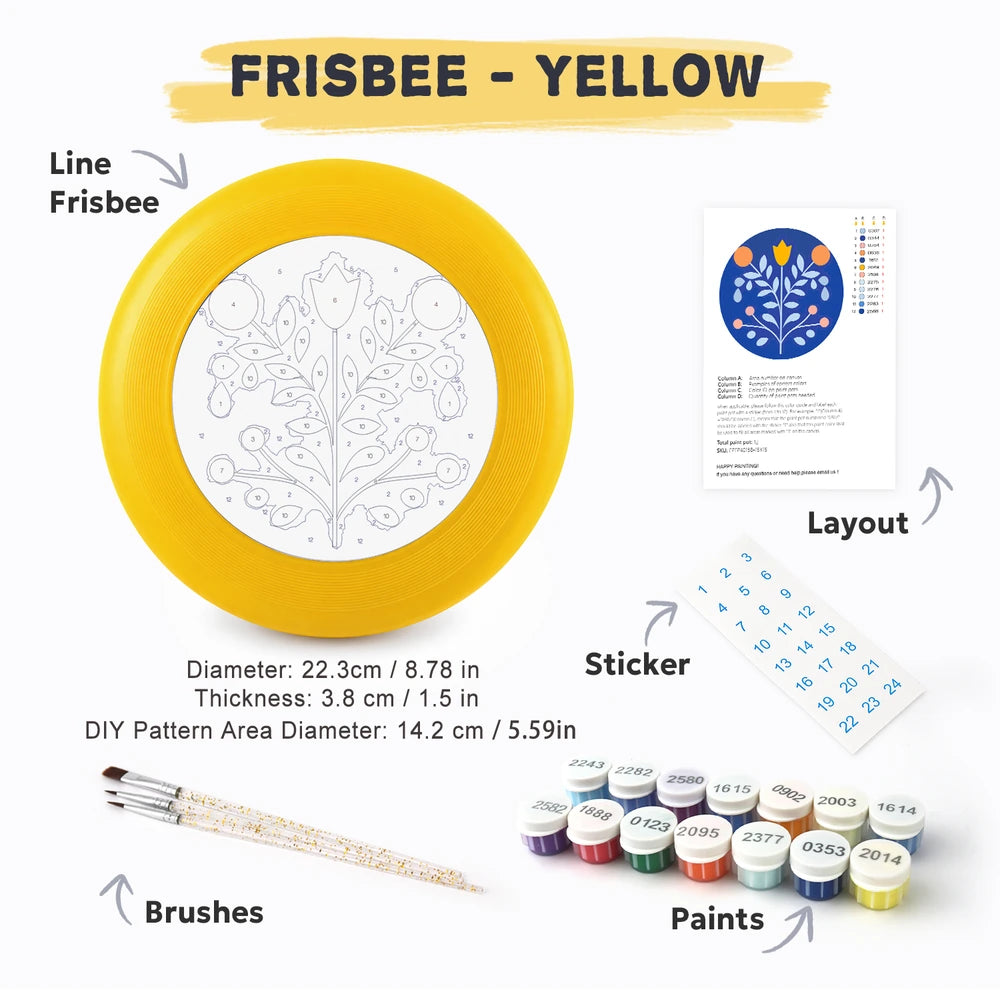 
Paint by Numbers - Frisbee | Folk Branch on Blue