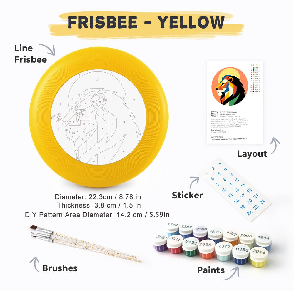 Paint by Numbers - Frisbee | Geometric Lion