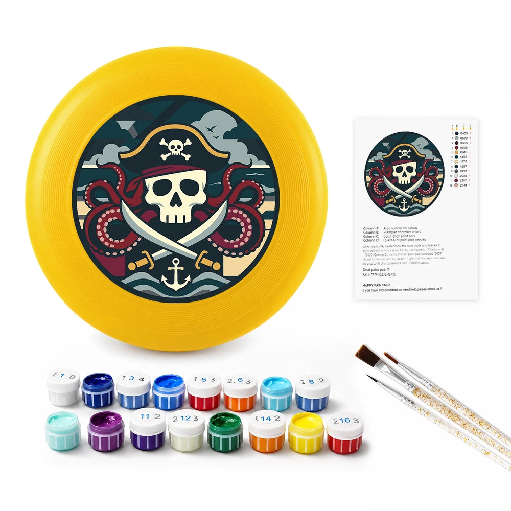
Paint by Numbers - Frisbee | Pirate Skull and Anchor
