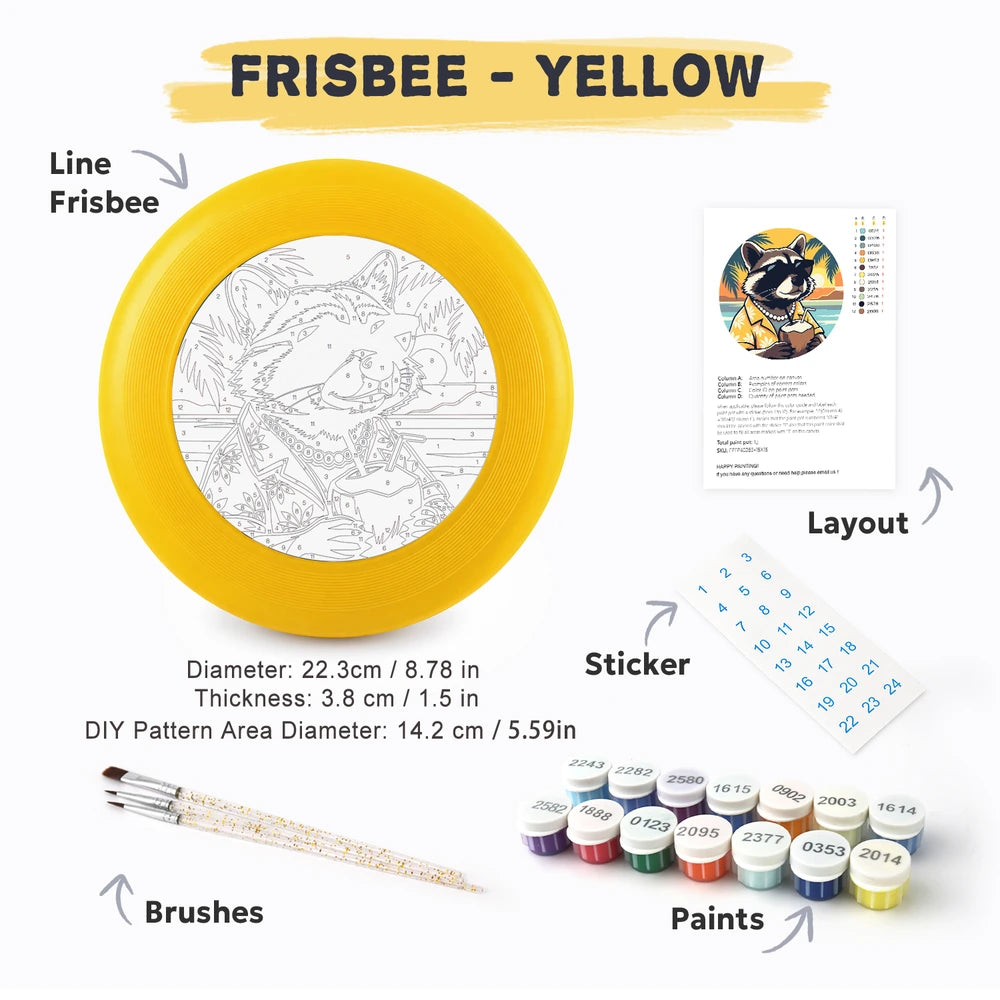 
Paint by Numbers - Frisbee | Raccoon on Holiday