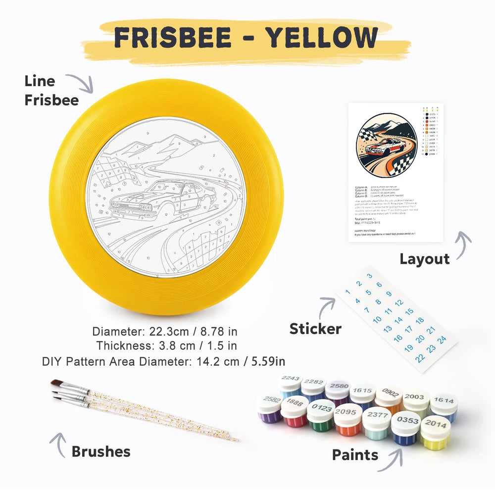 Paint by Numbers - Frisbee | Race Car on the Track