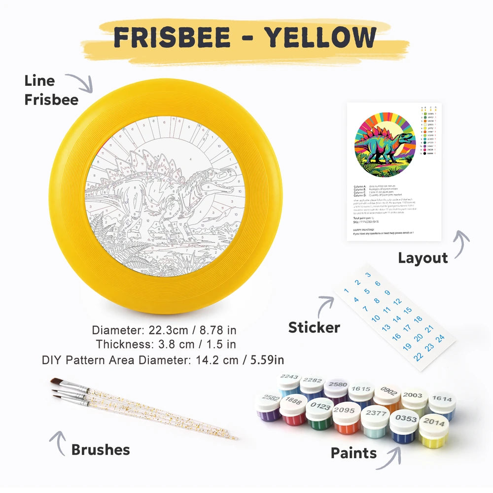 
Paint by Numbers - Frisbee | Rainbow Stegosaurus