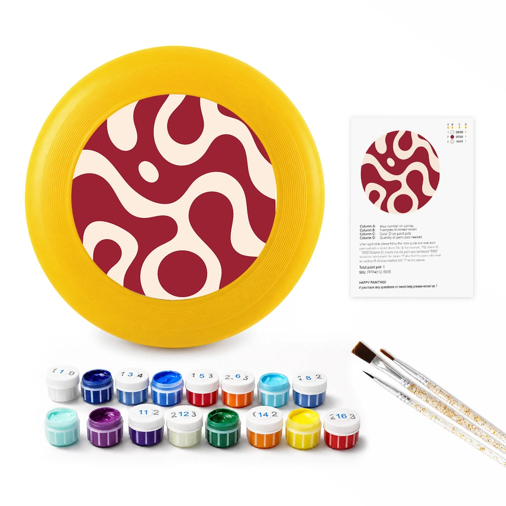 Paint by Numbers - Frisbee | Red Squiggle Pattern