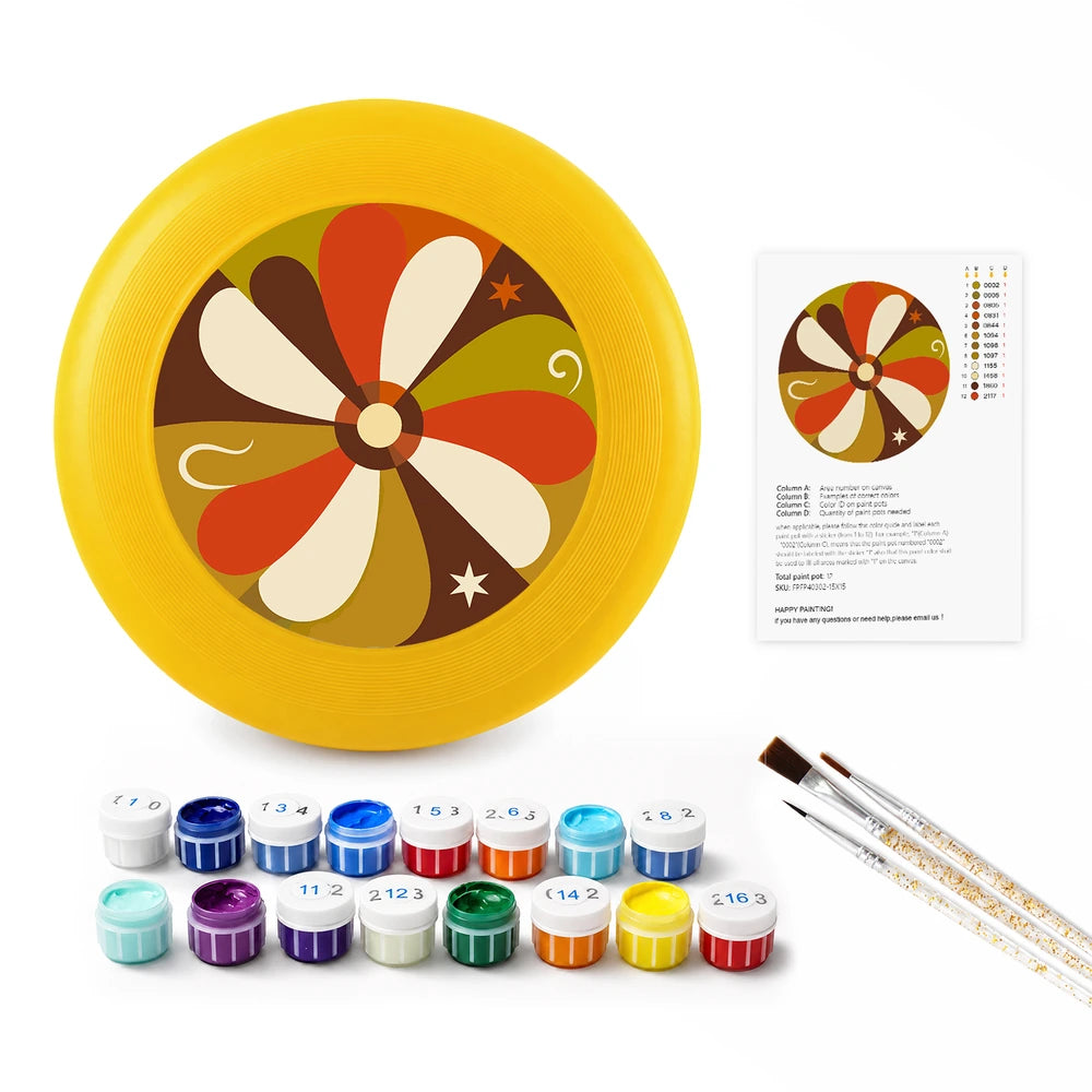 Paint by Numbers - Frisbee | Retro Brown Flower