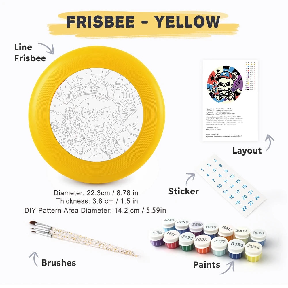 
Paint by Numbers - Frisbee | Skater Skeleton