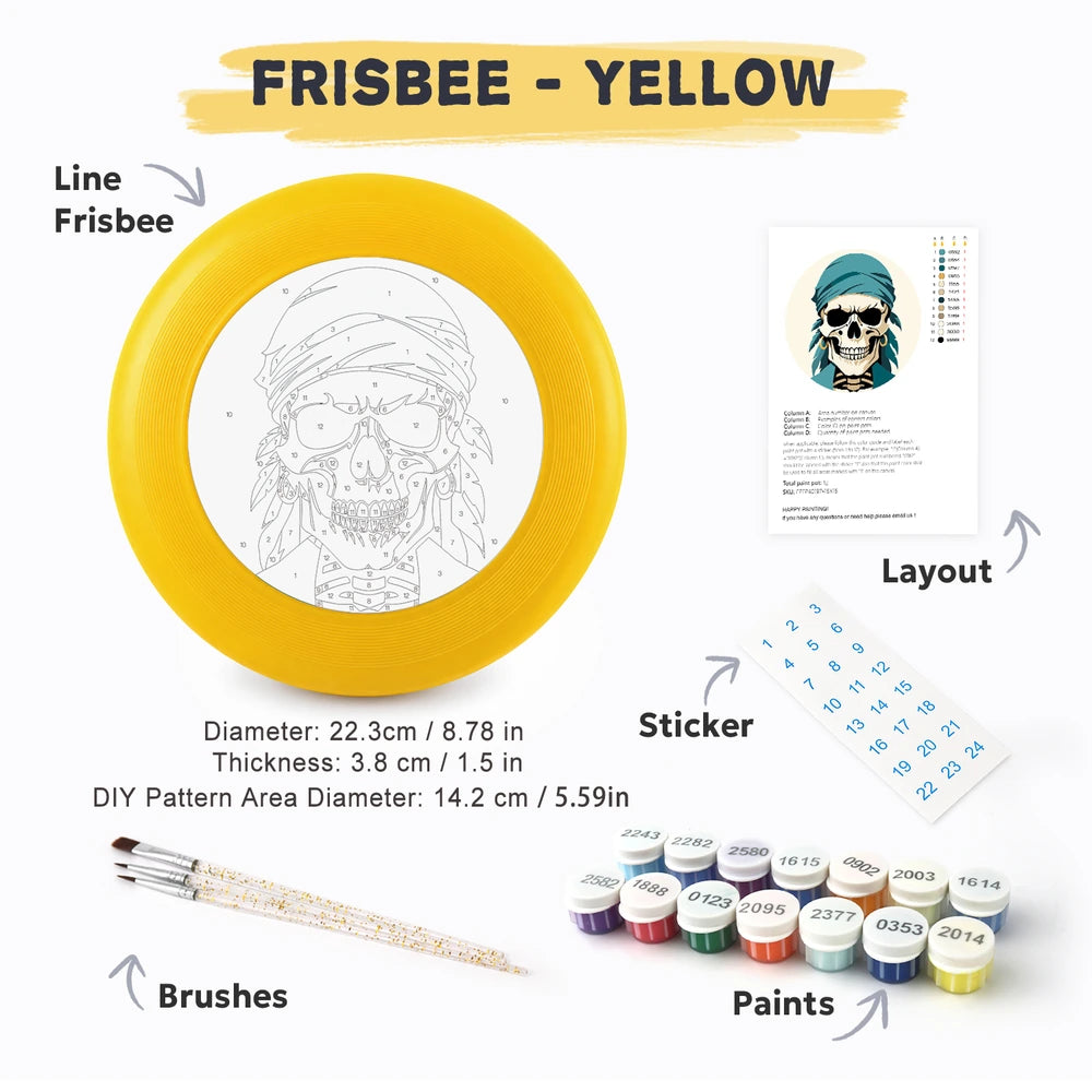 Paint by Numbers - Frisbee | Skull in a Teal Bandana