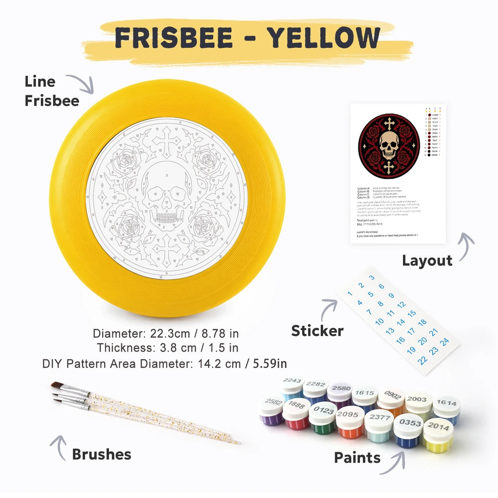 
Paint by Numbers - Frisbee | Skull with Roses