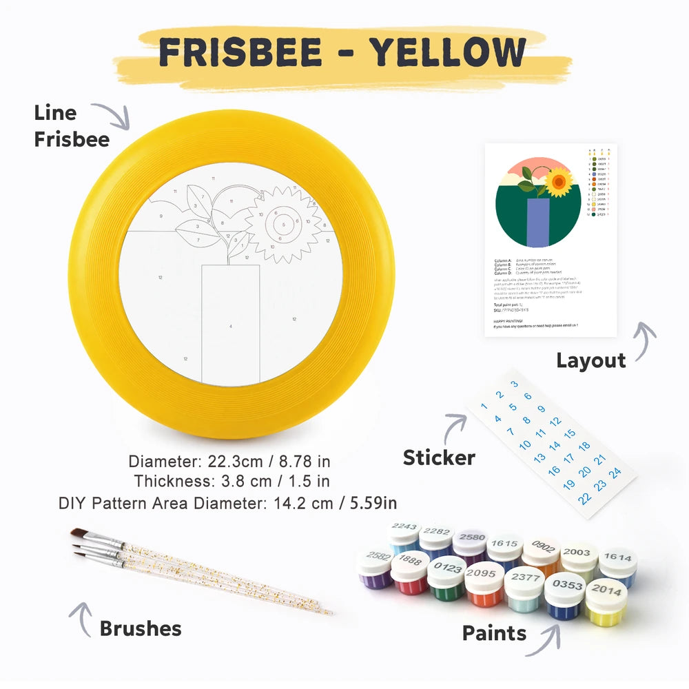 Paint by Numbers - Frisbee | Sunflower in a Vase