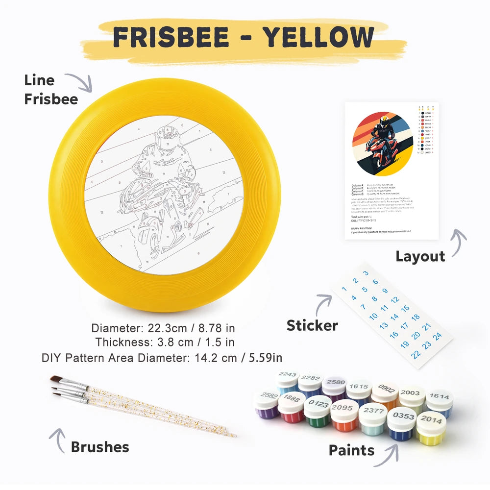 Paint by Numbers - Frisbee | Sunset Motorcycle Rider