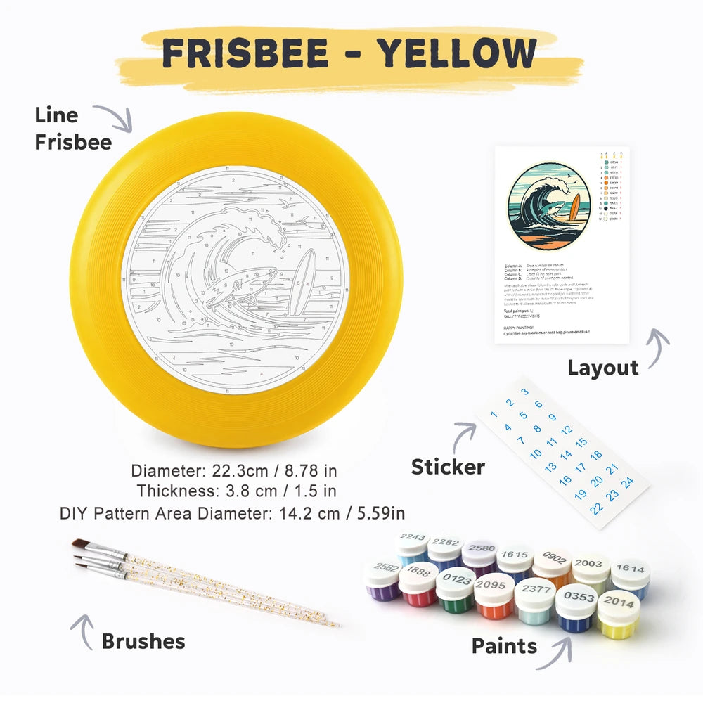 Paint by Numbers - Frisbee | Wave and Surfboard