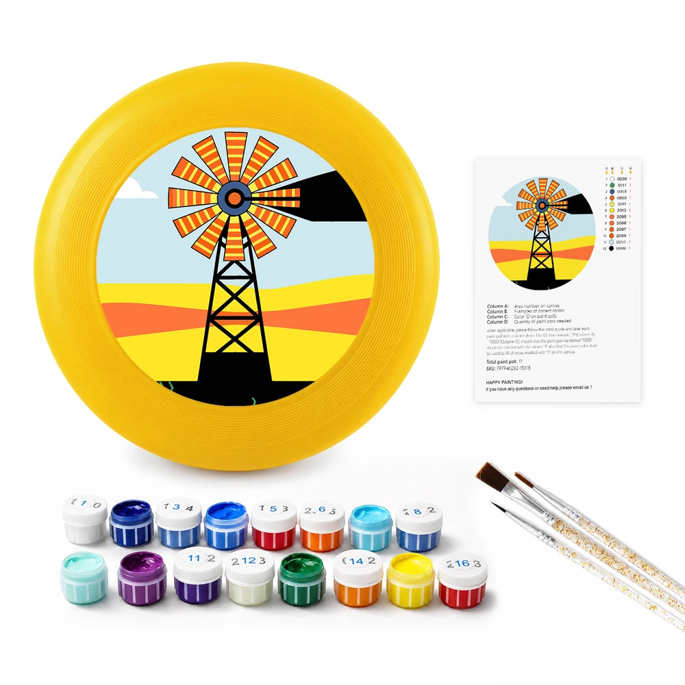 Paint by Numbers - Frisbee | Windmill at Sunset