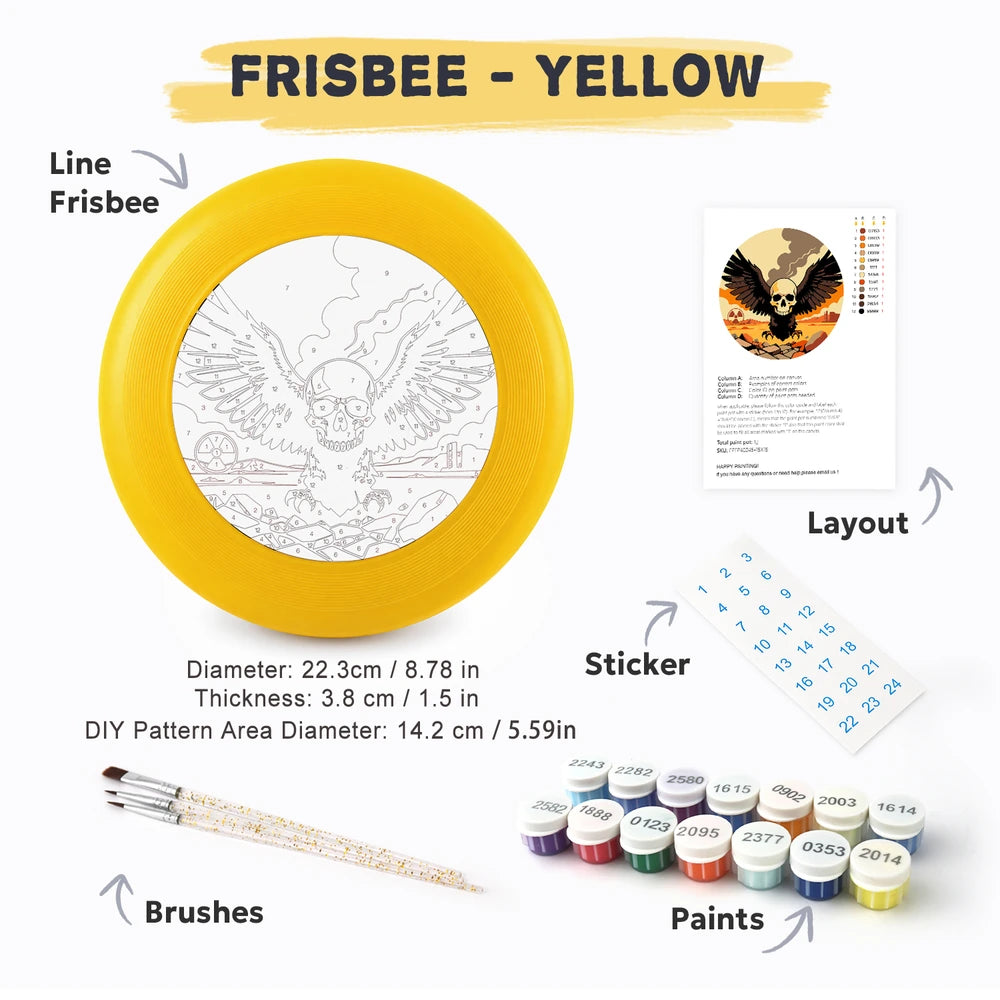 
Paint by Numbers - Frisbee | Winged Skull