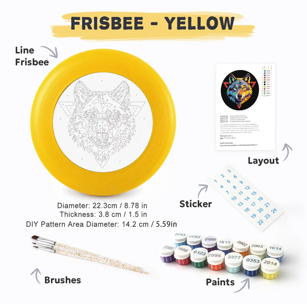 Paint by Numbers - Frisbee | Wolf Head Emblem
