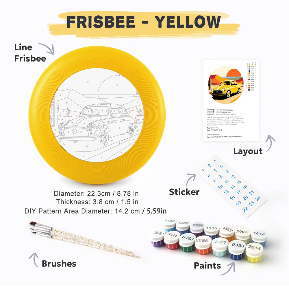Paint by Numbers - Frisbee | Yellow Car at Sunset