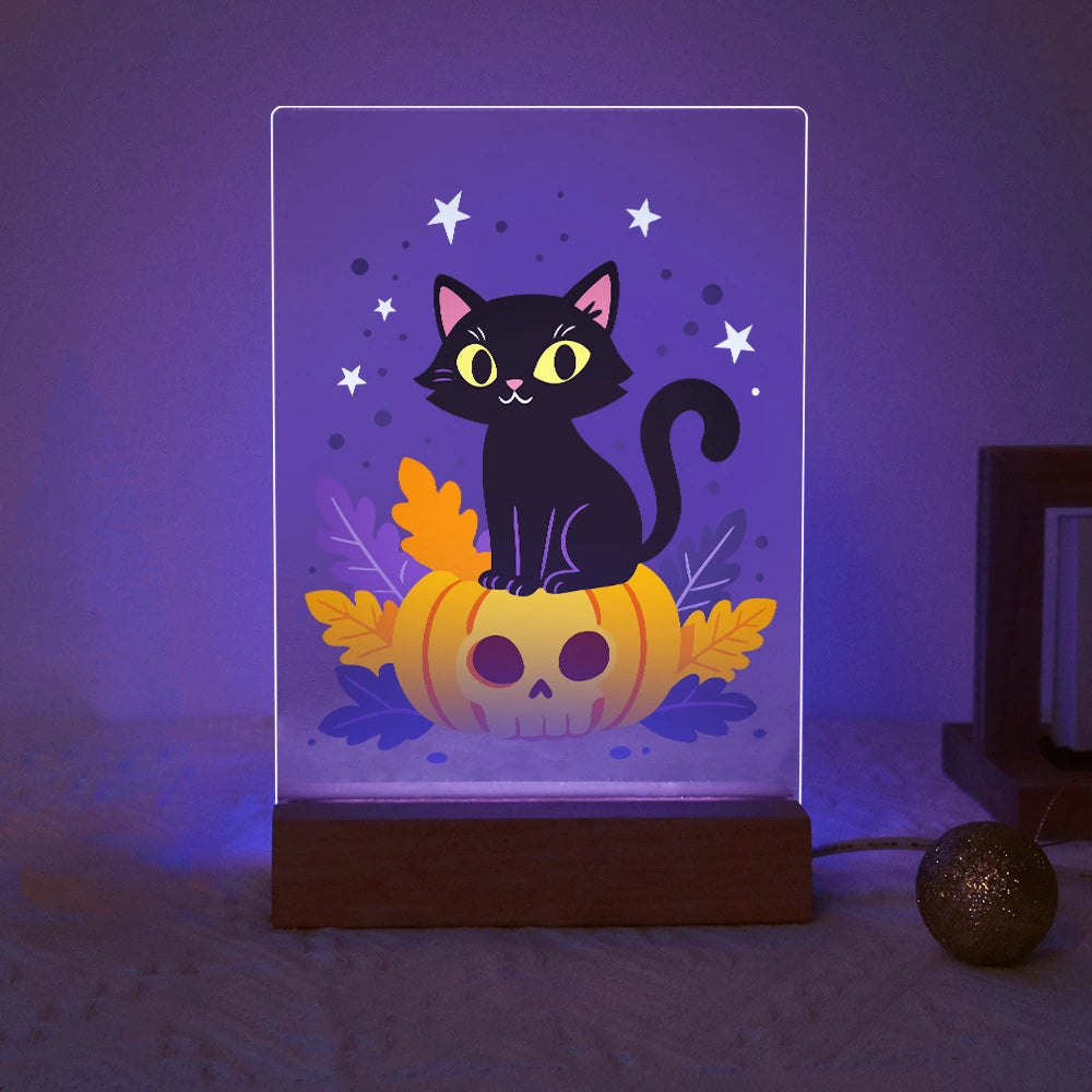
Paint by Numbers - Halloween Light | Black Cat on a Pumpkin