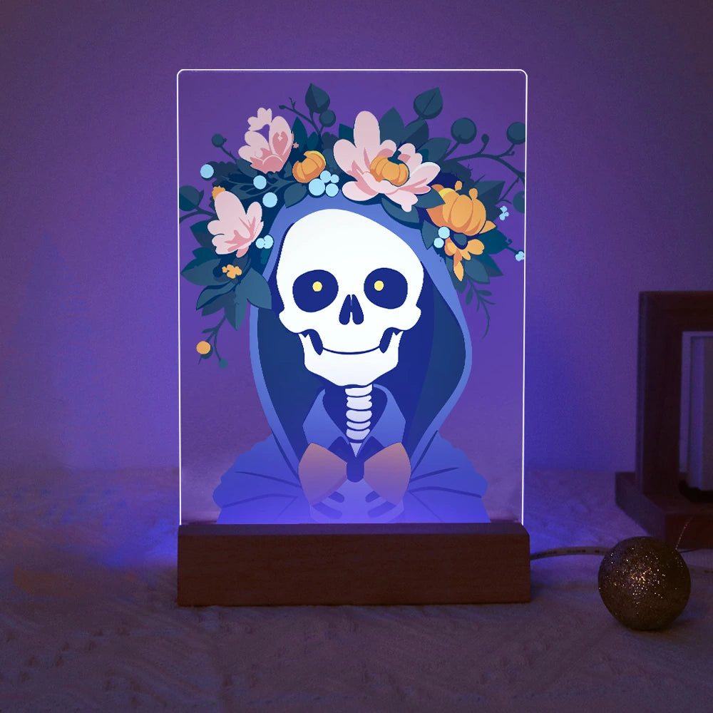Paint by Numbers - Halloween Light | Reaper with Flower Wreath