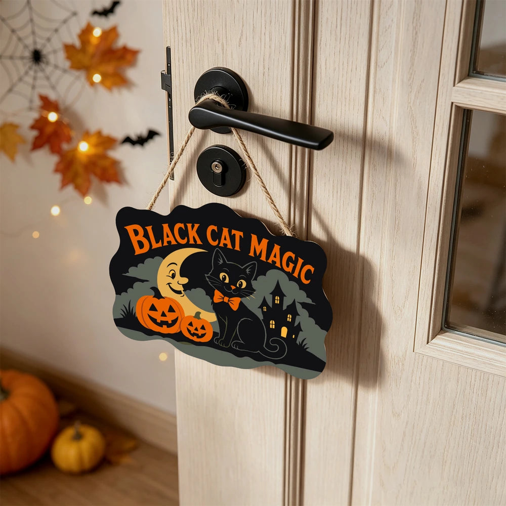 Paint by Numbers - Wooden Door Hanger | Black Cat Magic