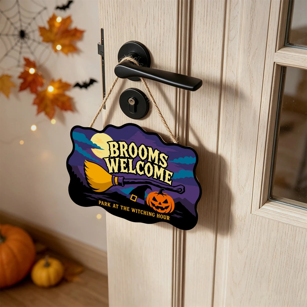 Paint by Numbers - Wooden Door Hanger | Brooms Welcome
