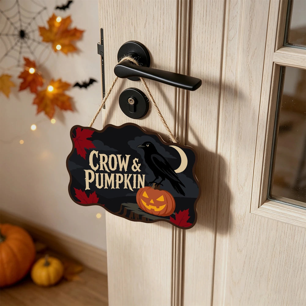 Paint by Numbers - Wooden Door Hanger | Crow and Pumpkin