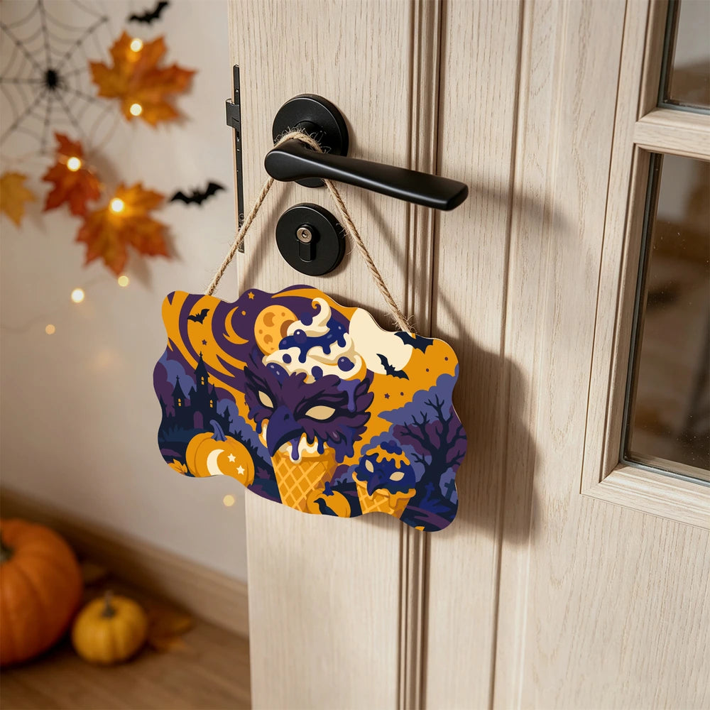 Paint by Numbers - Wooden Door Hanger | Dragon Ice Cream Night