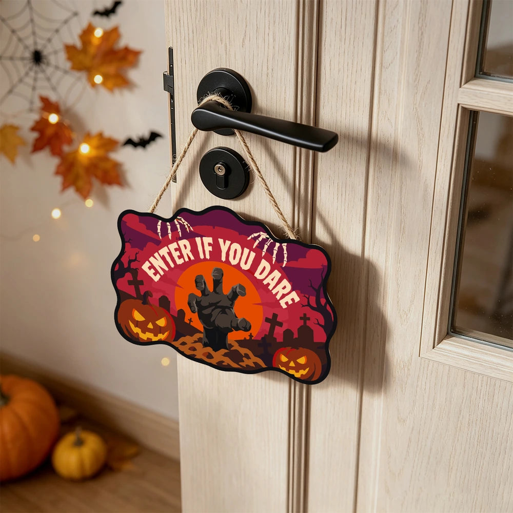 Paint by Numbers - Wooden Door Hanger | Enter If You Dare Zombie Hand