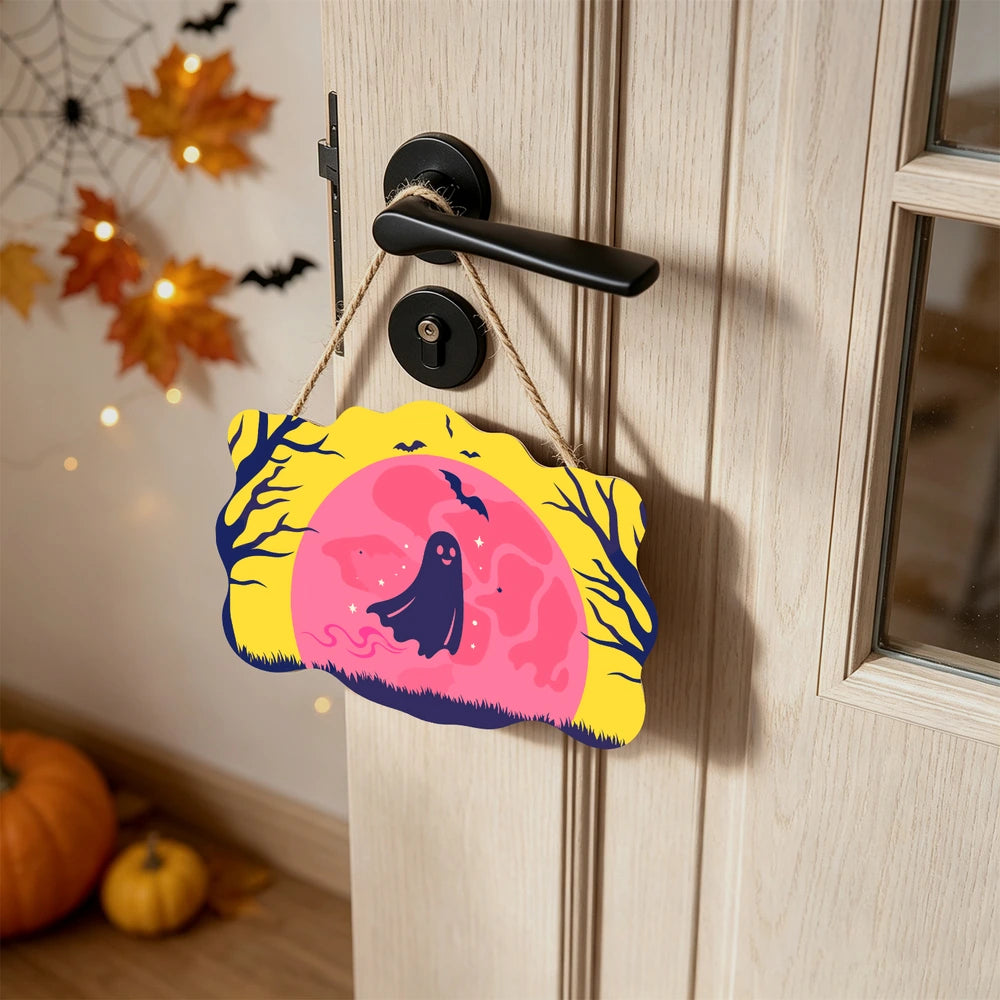 
Paint by Numbers - Wooden Door Hanger | Ghost in the Pink Moon