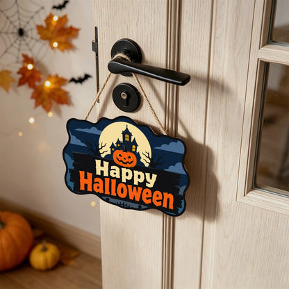 Paint by Numbers - Wooden Door Hanger | Happy Halloween Haunted House Sign
