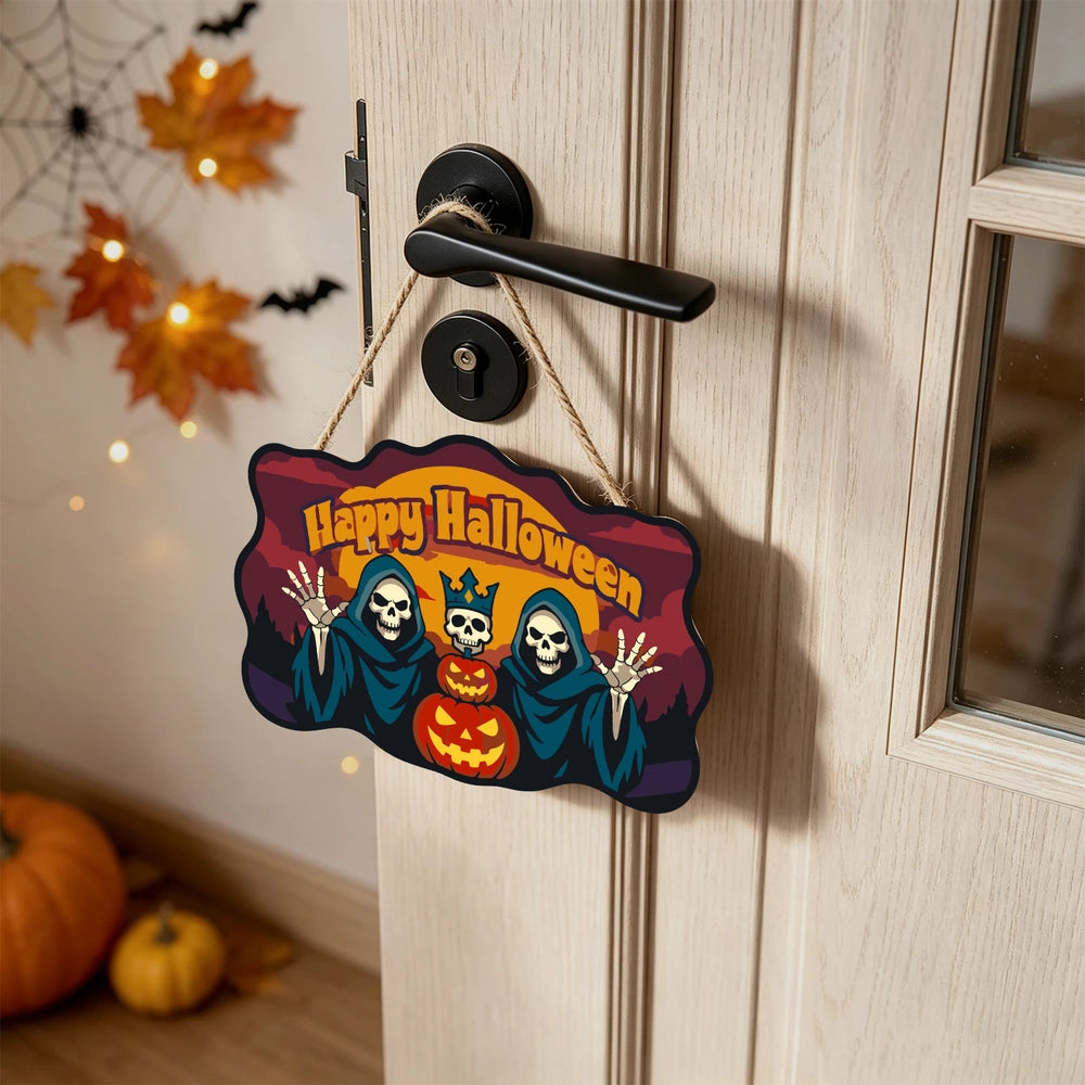 Paint by Numbers - Wooden Door Hanger | Happy Halloween Reaper Kings