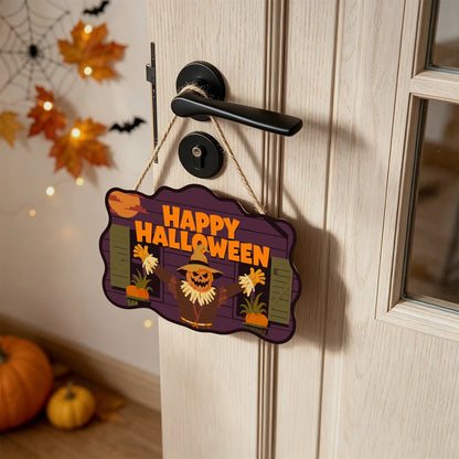 Paint by Numbers - Wooden Door Hanger | Happy Halloween Scarecrow at the Barn